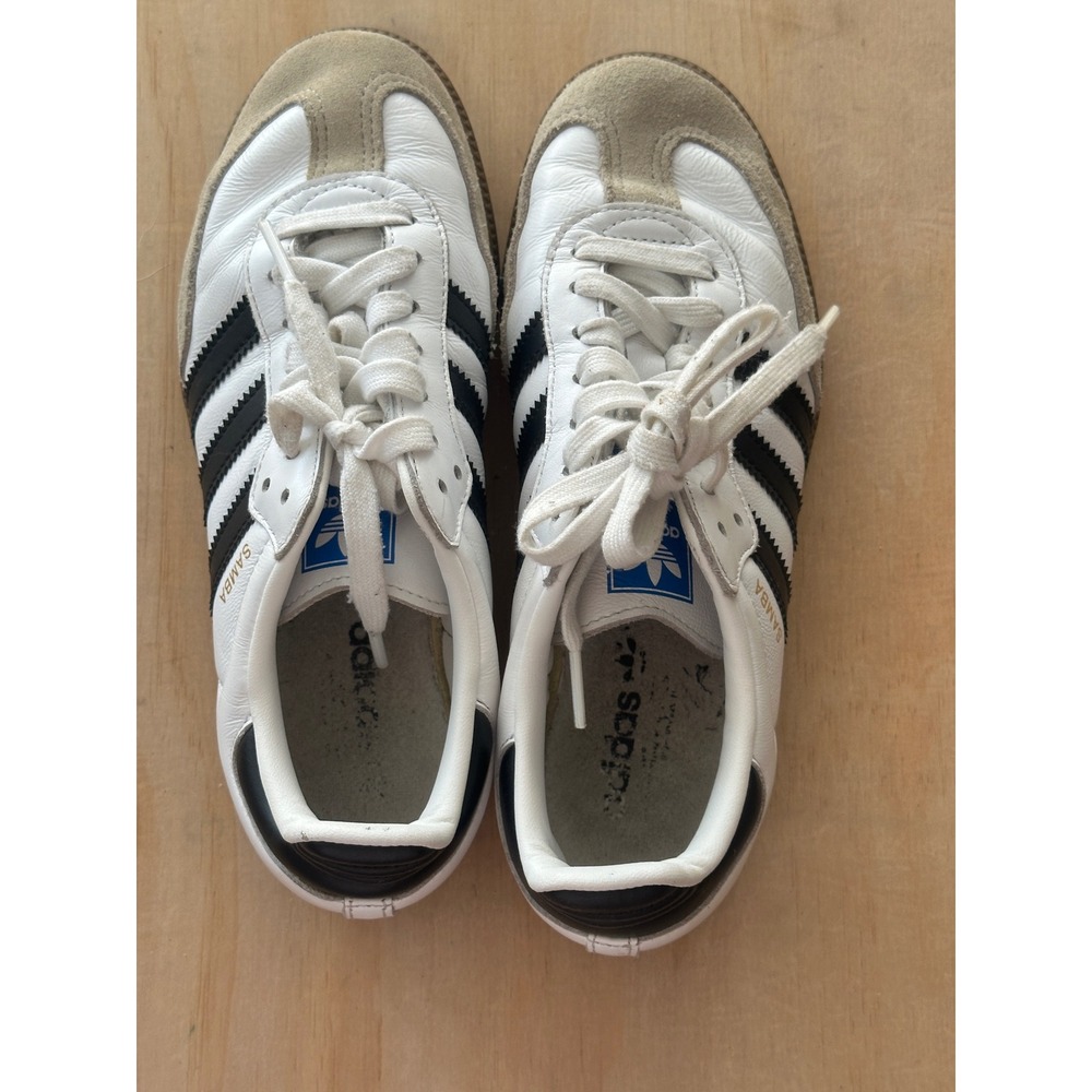 Adidas Samba OG White Black Gum Leather Sneakers Kids 5.5Y IG9030